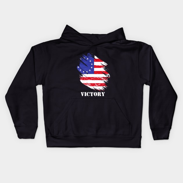 Betsy Ross Victory 1776 american flag Kids Hoodie by Javacustoms